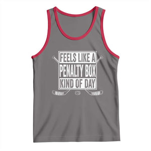 Funny Feels Like A Penalty Box Kind Of Day Tank Top Ice Hockey Lover TS11 Deep Heather Red Print Your Wear