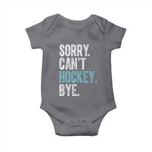 Funny Sorry Cant Hockey Bye Baby Onesie Ice Hockey Player TS11 Charcoal Print Your Wear