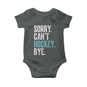 Funny Sorry Cant Hockey Bye Baby Onesie Ice Hockey Player TS11 Dark Heather Print Your Wear
