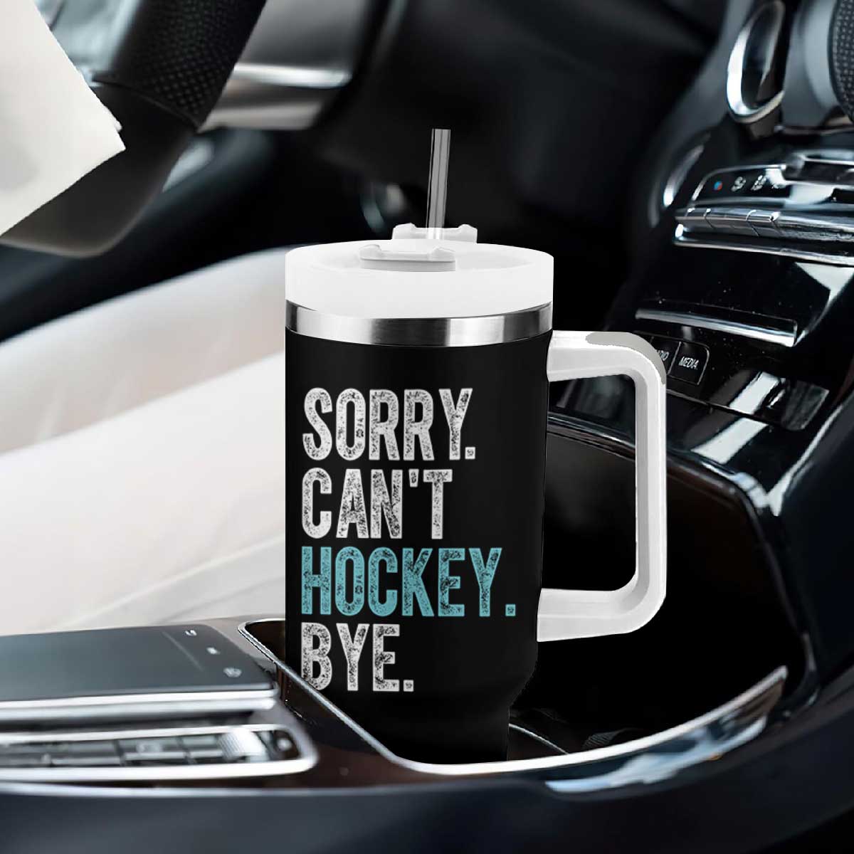 Funny Sorry Cant Hockey Bye Tumbler With Handle Ice Hockey Player TS11 Print Your Wear