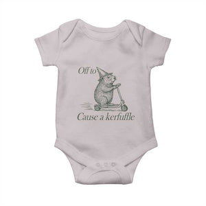 Off To Cause A Kerfuffle Baby Onesie Funny Groundhog Scooter Chaos TS11 Ice Gray Print Your Wear