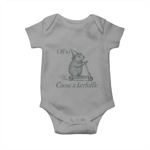 Off To Cause A Kerfuffle Baby Onesie Funny Groundhog Scooter Chaos TS11 Sport Gray Print Your Wear