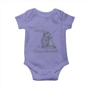 Off To Cause A Kerfuffle Baby Onesie Funny Groundhog Scooter Chaos TS11 Violet Print Your Wear