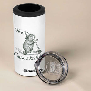 Off To Cause A Kerfuffle 4 in 1 Can Cooler Tumbler Funny Groundhog Scooter Chaos TS11 Print Your Wear