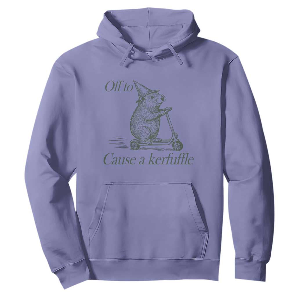 Off To Cause A Kerfuffle Hoodie Funny Groundhog Scooter Chaos TS11 Violet Print Your Wear