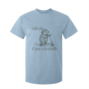 Off To Cause A Kerfuffle T Shirt For Kid Funny Groundhog Scooter Chaos TS11 Light Blue Print Your Wear