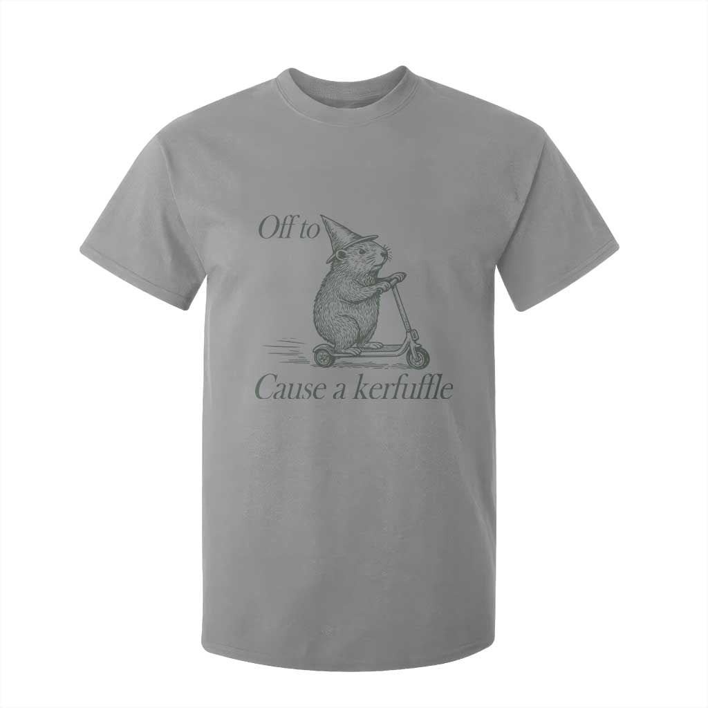 Off To Cause A Kerfuffle T Shirt For Kid Funny Groundhog Scooter Chaos TS11 Sport Gray Print Your Wear
