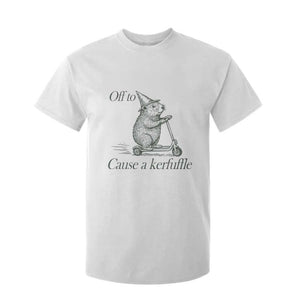 Off To Cause A Kerfuffle T Shirt For Kid Funny Groundhog Scooter Chaos TS11 White Print Your Wear