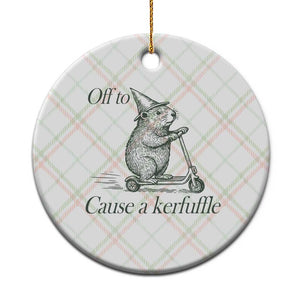 Off To Cause A Kerfuffle Ceramic Ornament Funny Groundhog Scooter Chaos TS11 1pc Christmas Plaid Print Your Wear