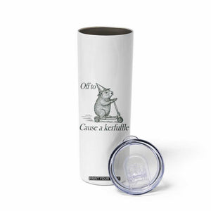 Off To Cause A Kerfuffle Skinny Tumbler Funny Groundhog Scooter Chaos TS11 Print Your Wear