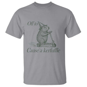 Off To Cause A Kerfuffle T Shirt Funny Groundhog Scooter Chaos TS11 Sport Gray Print Your Wear