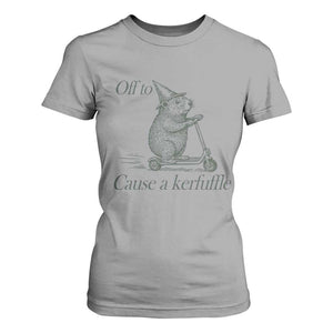 Off To Cause A Kerfuffle T Shirt For Women Funny Groundhog Scooter Chaos TS11 Sport Gray Print Your Wear