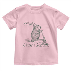 Off To Cause A Kerfuffle Toddler T Shirt Funny Groundhog Scooter Chaos TS11 Light Pink Print Your Wear