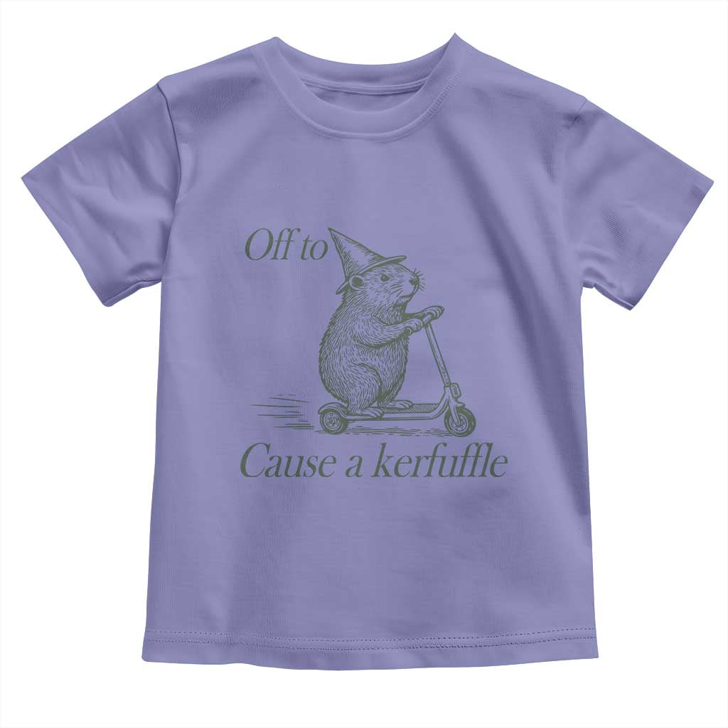 Off To Cause A Kerfuffle Toddler T Shirt Funny Groundhog Scooter Chaos TS11 Violet Print Your Wear