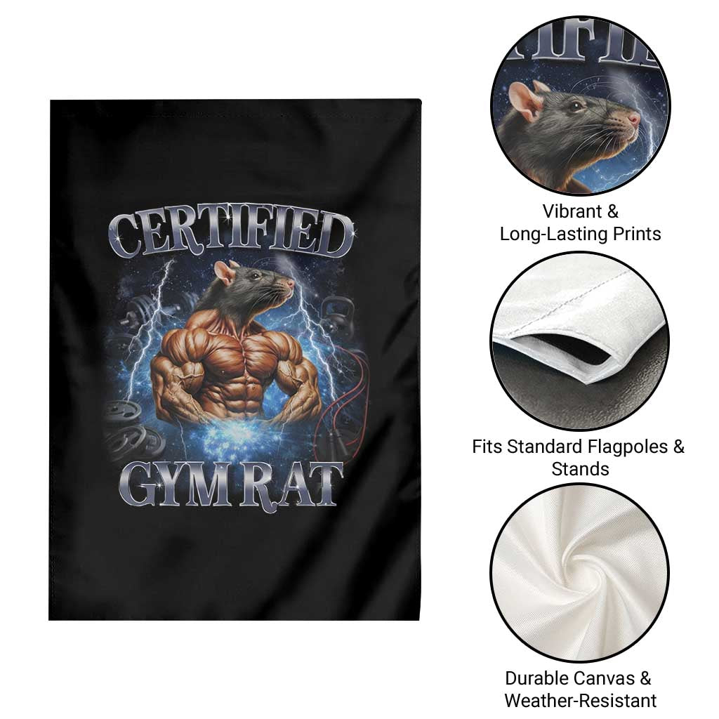 Funny Certified Gym Rat Garden Flag Fitness Bodybuilding Gym Lovers Meme TS11 Print Your Wear