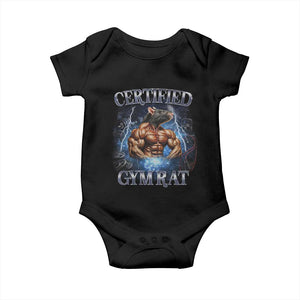 Funny Certified Gym Rat Baby Onesie Fitness Bodybuilding Gym Lovers Meme TS11 Black Print Your Wear