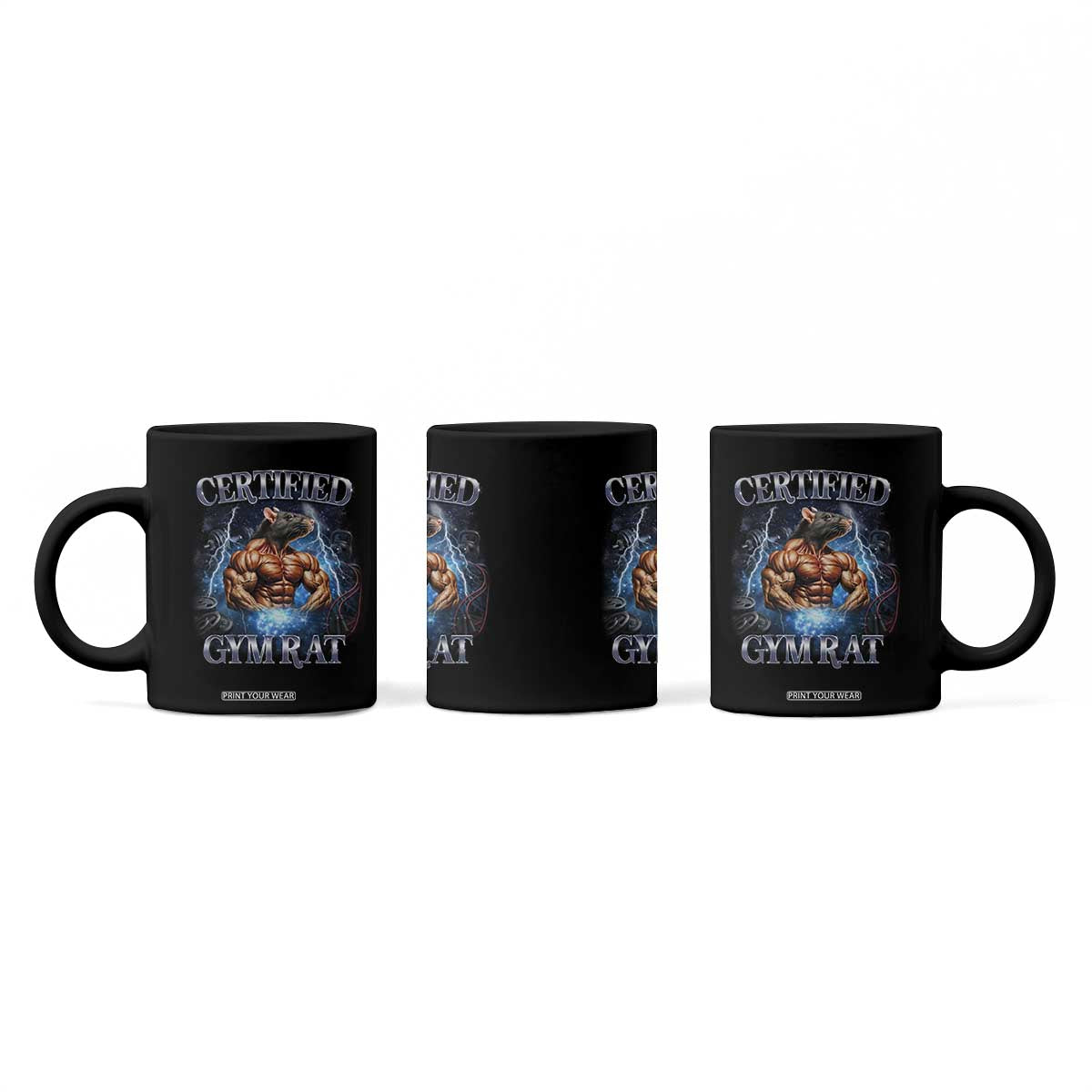 Funny Certified Gym Rat Coffee Mug Fitness Bodybuilding Gym Lovers Meme TS11 Print Your Wear