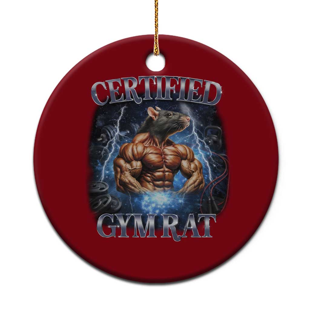 Funny Certified Gym Rat Ceramic Ornament Fitness Bodybuilding Gym Lovers Meme TS11 1pc Red Print Your Wear