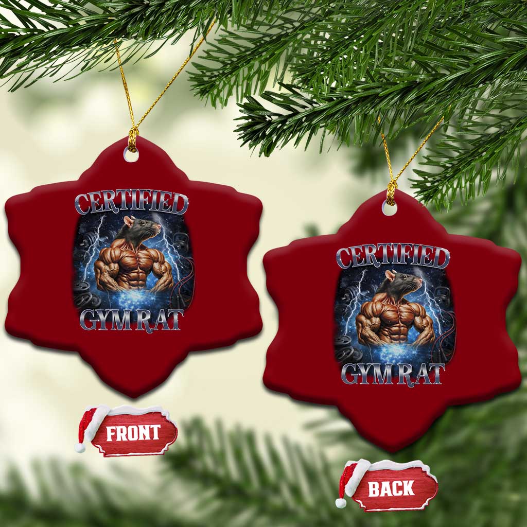 Funny Certified Gym Rat Ceramic Ornament Fitness Bodybuilding Gym Lovers Meme TS11 Print Your Wear