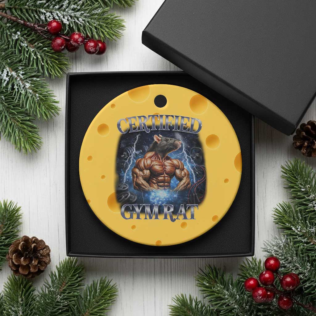 Funny Certified Gym Rat Ceramic Ornament Fitness Bodybuilding Gym Lovers Meme TS11 1pc Yellow Cheese Print Your Wear
