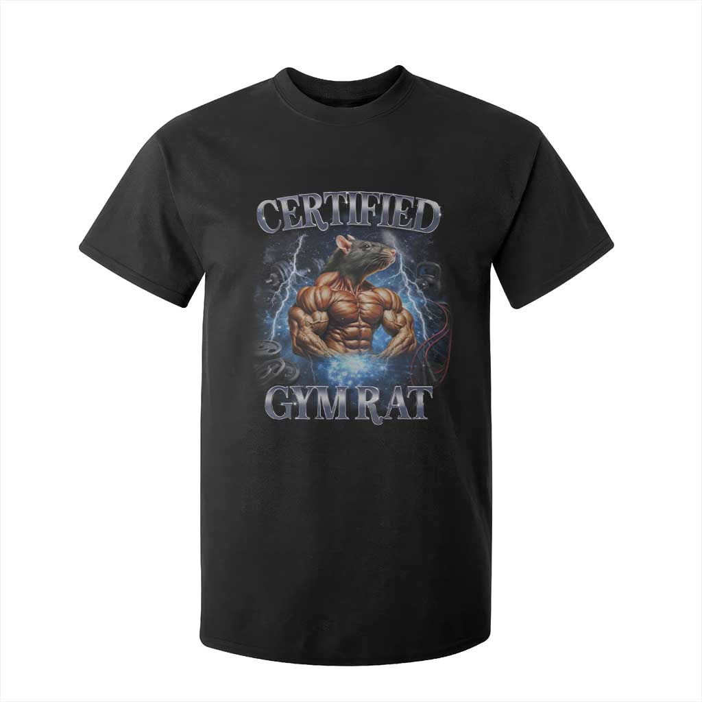 Funny Certified Gym Rat T Shirt For Kid Fitness Bodybuilding Gym Lovers Meme TS11 Black Print Your Wear