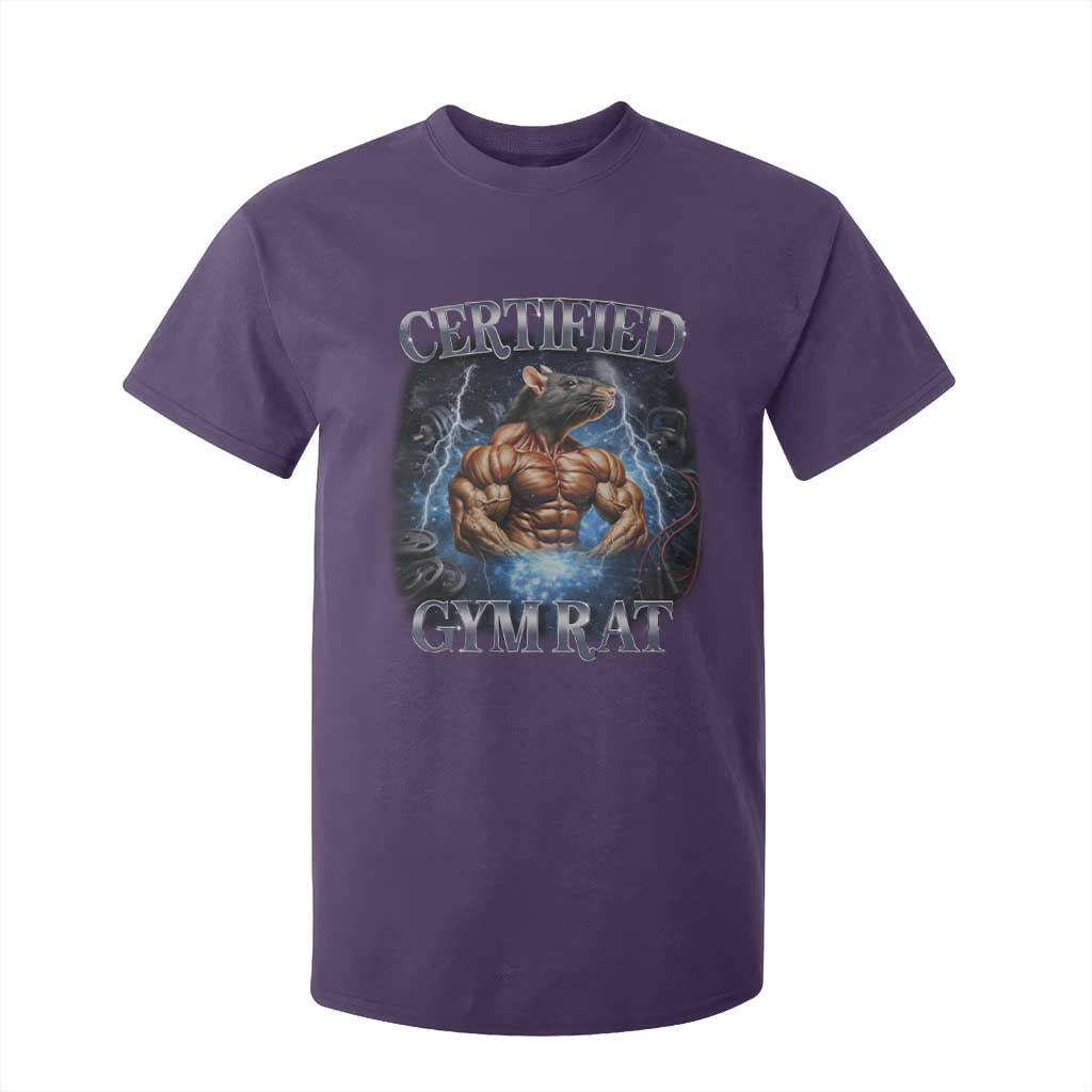 Funny Certified Gym Rat T Shirt For Kid Fitness Bodybuilding Gym Lovers Meme TS11 Purple Print Your Wear