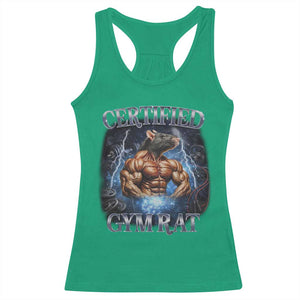 Funny Certified Gym Rat Racerback Tank Top Fitness Bodybuilding Gym Lovers Meme TS11 Irish Green Print Your Wear