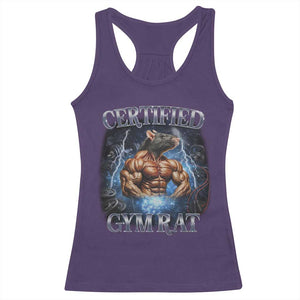 Funny Certified Gym Rat Racerback Tank Top Fitness Bodybuilding Gym Lovers Meme TS11 Purple Print Your Wear