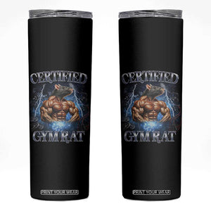 Funny Certified Gym Rat Skinny Tumbler Fitness Bodybuilding Gym Lovers Meme TS11 Black Print Your Wear