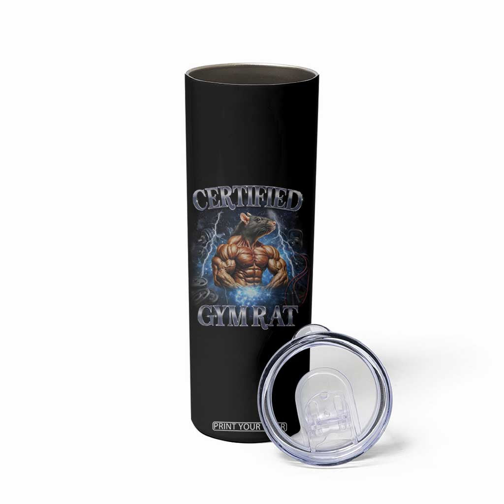 Funny Certified Gym Rat Skinny Tumbler Fitness Bodybuilding Gym Lovers Meme TS11 Print Your Wear