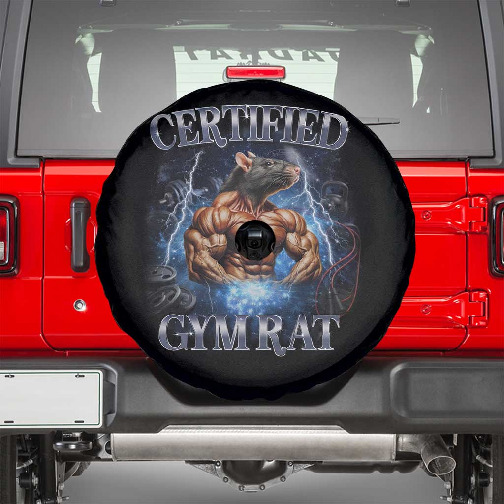 Funny Certified Gym Rat Spare Tire Cover Fitness Bodybuilding Gym Lovers Meme TS11 Black Print Your Wear