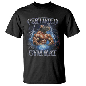 Funny Certified Gym Rat T Shirt Fitness Bodybuilding Gym Lovers Meme TS11 Black Print Your Wear