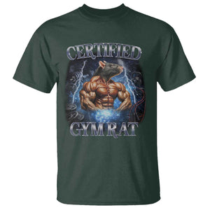 Funny Certified Gym Rat T Shirt Fitness Bodybuilding Gym Lovers Meme TS11 Dark Forest Green Print Your Wear