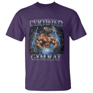 Funny Certified Gym Rat T Shirt Fitness Bodybuilding Gym Lovers Meme TS11 Purple Print Your Wear