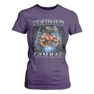 Funny Certified Gym Rat T Shirt For Women Fitness Bodybuilding Gym Lovers Meme TS11 Purple Print Your Wear