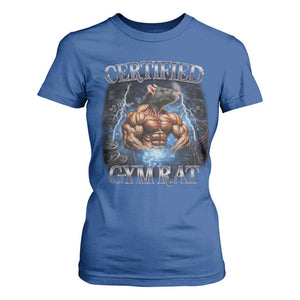 Funny Certified Gym Rat T Shirt For Women Fitness Bodybuilding Gym Lovers Meme TS11 Royal Blue Print Your Wear