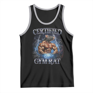 Funny Certified Gym Rat Tank Top Fitness Bodybuilding Gym Lovers Meme TS11 Black Athletic Heather Print Your Wear