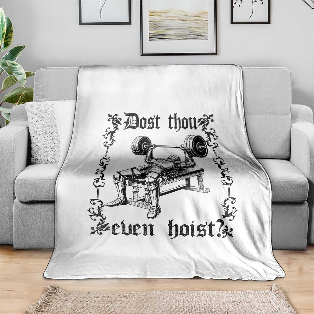 Funny Gym Meme Dost Thou Even Hoist Throw Blanket Medieval Knight Weight Lifting Workout TS11 Print Your Wear