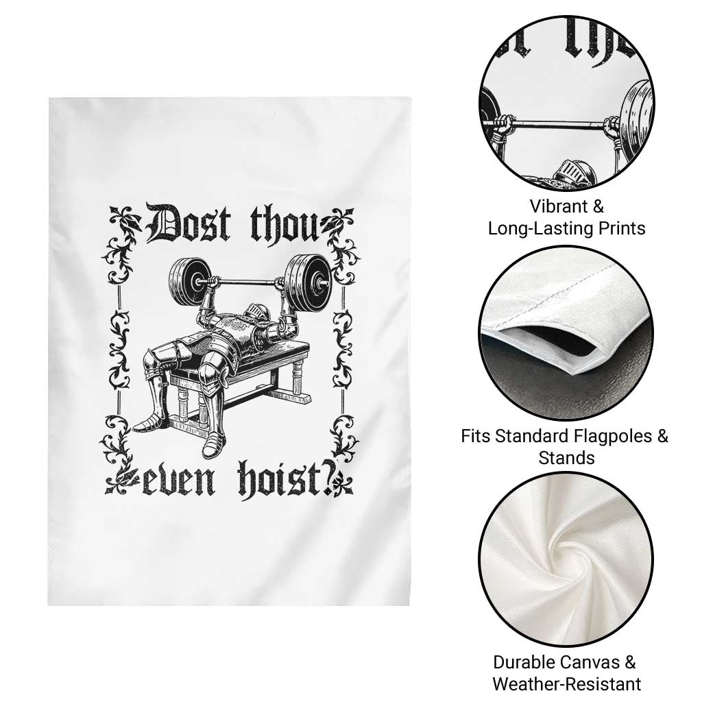 Funny Gym Meme Dost Thou Even Hoist Garden Flag Medieval Knight Weight Lifting Workout TS11 Print Your Wear