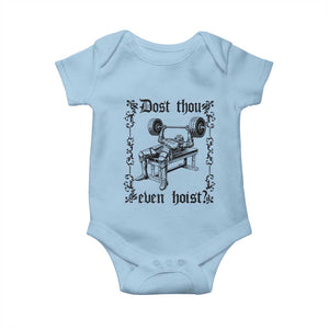 Funny Gym Meme Dost Thou Even Hoist Baby Onesie Medieval Knight Weight Lifting Workout TS11 Light Blue Print Your Wear