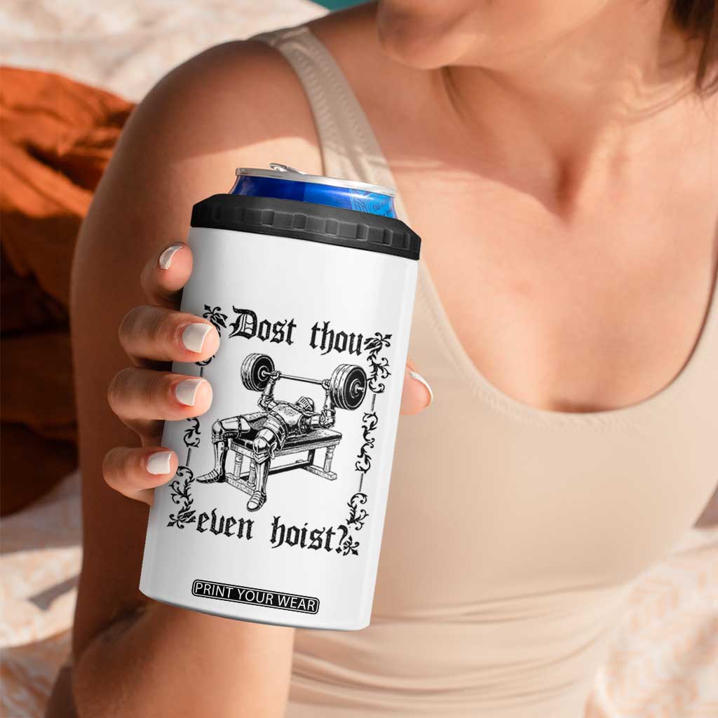 Funny Gym Meme Dost Thou Even Hoist 4 in 1 Can Cooler Tumbler Medieval Knight Weight Lifting Workout TS11 Print Your Wear