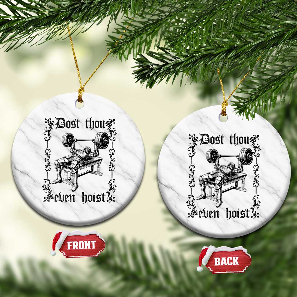Funny Gym Meme Dost Thou Even Hoist Ceramic Ornament Medieval Knight Weight Lifting Workout TS11 1pc White Marble Print Your Wear