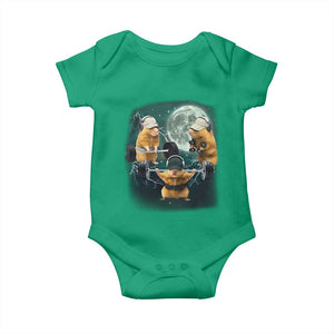 Funny Three Hamster Deadlift Gym Rat Moon Training Weightlifting Meme Baby Onesie TS11 Irish Green Print Your Wear