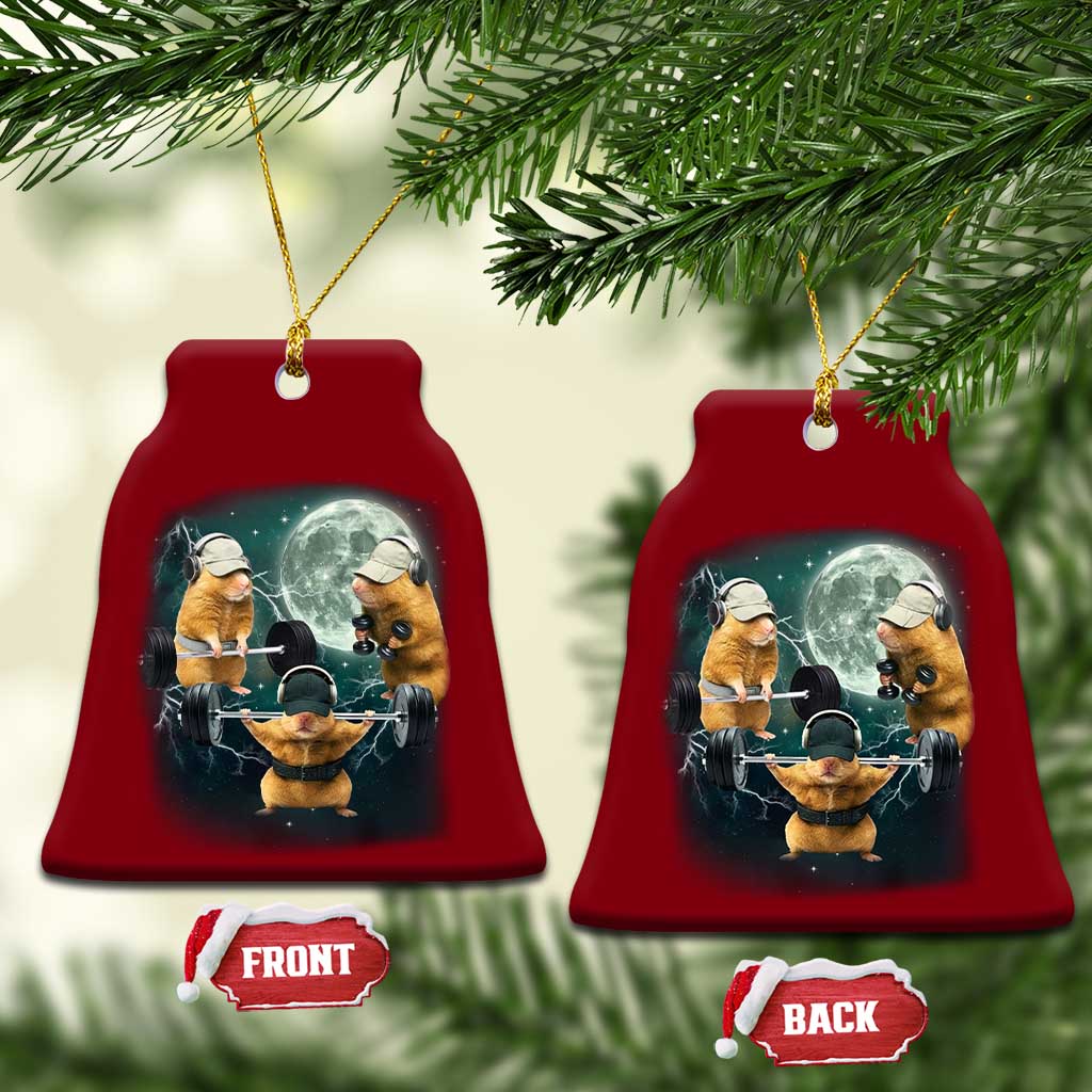 Funny Three Hamster Deadlift Gym Rat Moon Training Weightlifting Meme Ceramic Ornament TS11 Print Your Wear