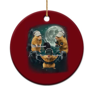 Funny Three Hamster Deadlift Gym Rat Moon Training Weightlifting Meme Ceramic Ornament TS11 1pc Red Print Your Wear