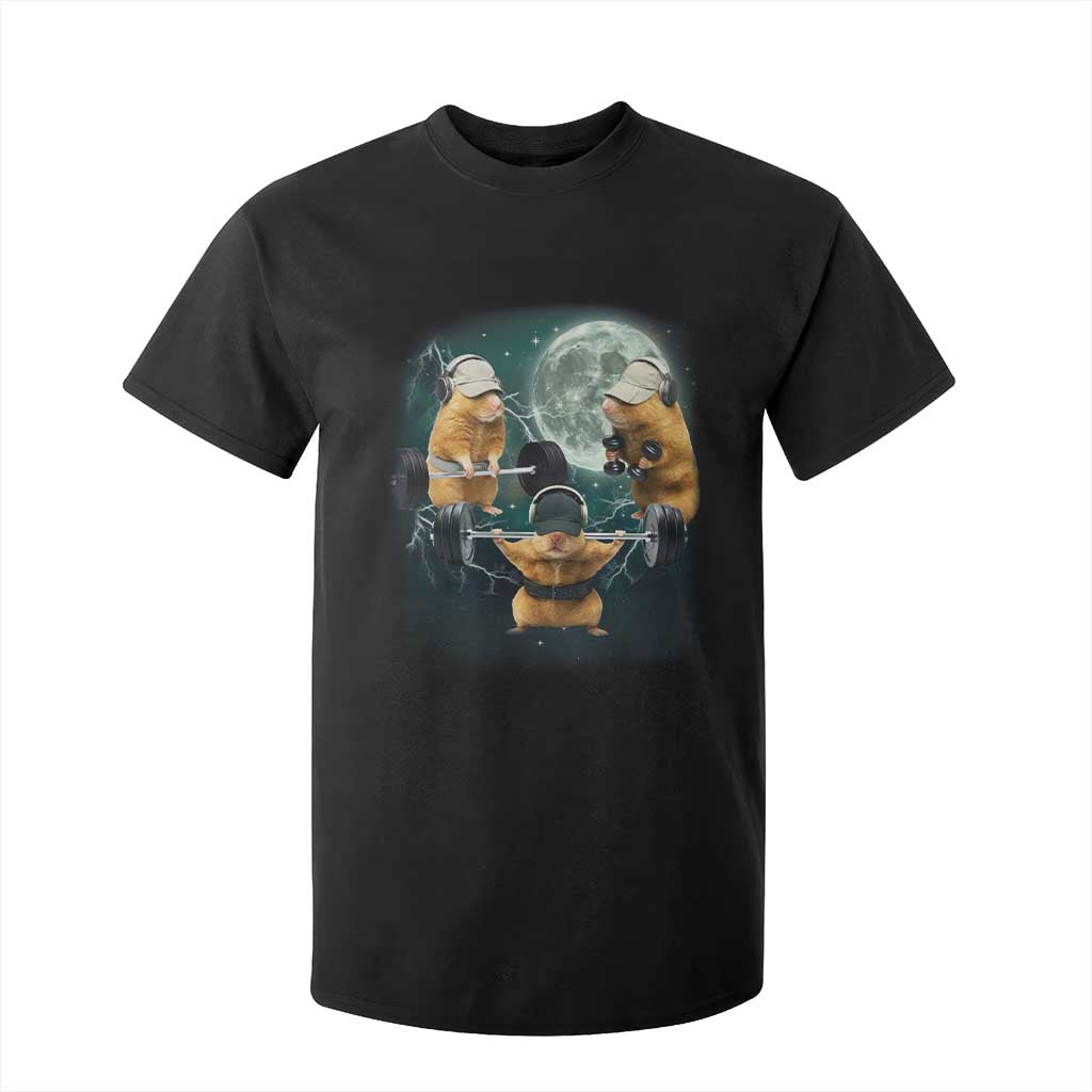 Funny Three Hamster Deadlift Gym Rat Moon Training Weightlifting Meme T Shirt For Kid TS11 Black Print Your Wear