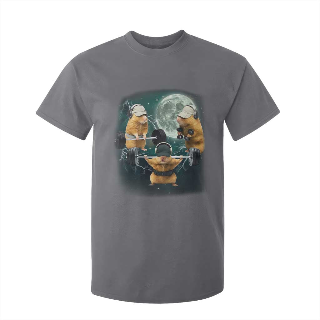 Funny Three Hamster Deadlift Gym Rat Moon Training Weightlifting Meme T Shirt For Kid TS11 Charcoal Print Your Wear