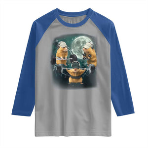 Funny Three Hamster Deadlift Gym Rat Moon Training Weightlifting Meme Raglan Shirt TS11 Sport Gray Royal Print Your Wear