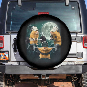 Funny Three Hamster Deadlift Gym Rat Moon Training Weightlifting Meme Spare Tire Cover TS11 No hole Black Print Your Wear
