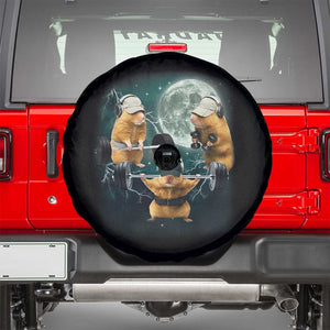 Funny Three Hamster Deadlift Gym Rat Moon Training Weightlifting Meme Spare Tire Cover TS11 Black Print Your Wear